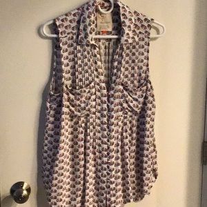 Anthropologie bicycle print shirt